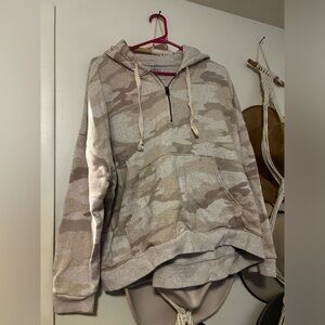American Eagle Amazingly Soft Quarter Zip Sweatshirt in Camo
